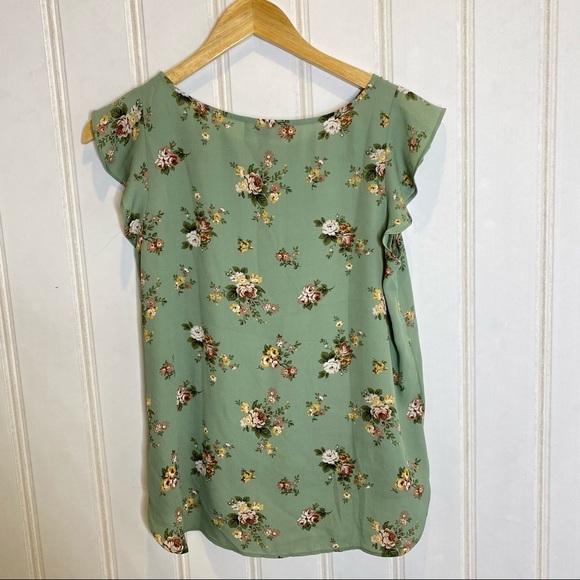LOFT Green Floral Top 156 - Picture 5 of 5